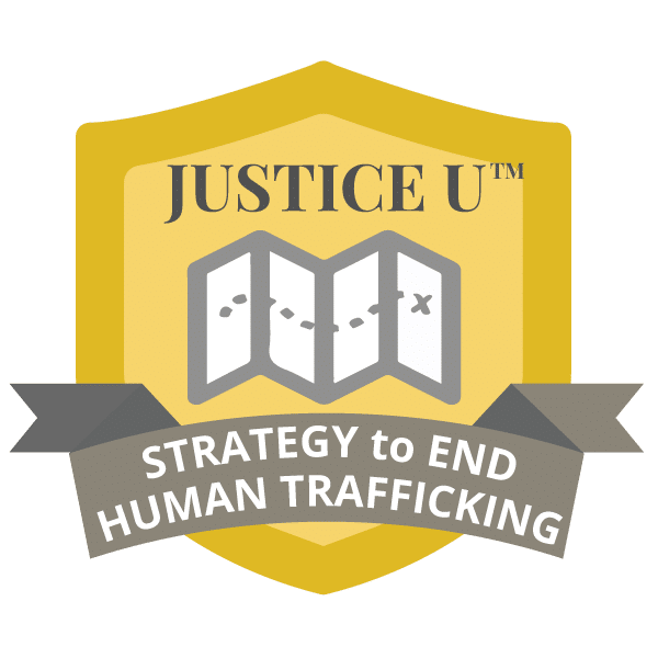 Justice U Strategy to End Human Trafficking Badge