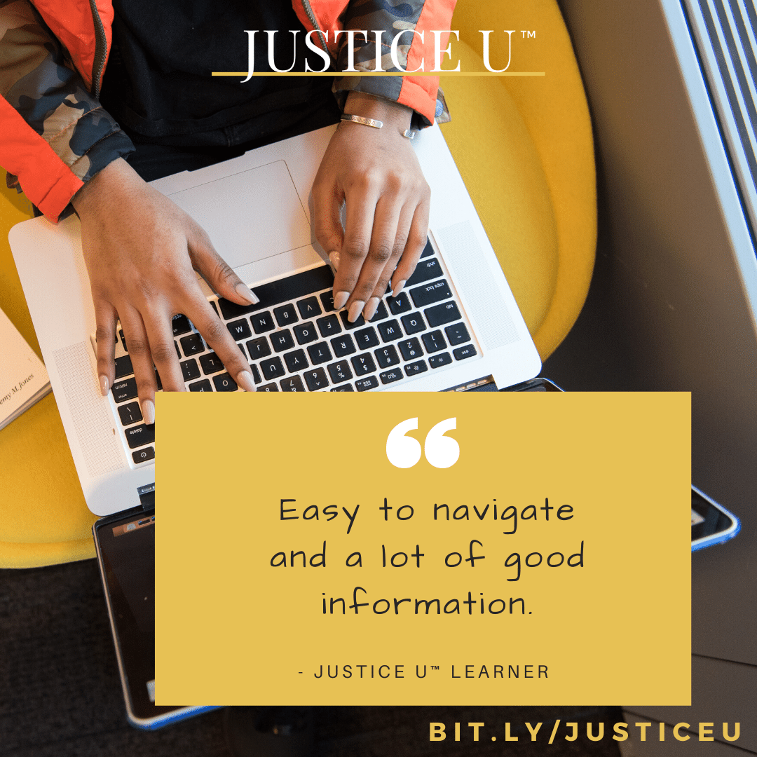 Justice U learner quote: Easy to navigate and a lot of good information. Learn more at BIT.LY/ETSERIES